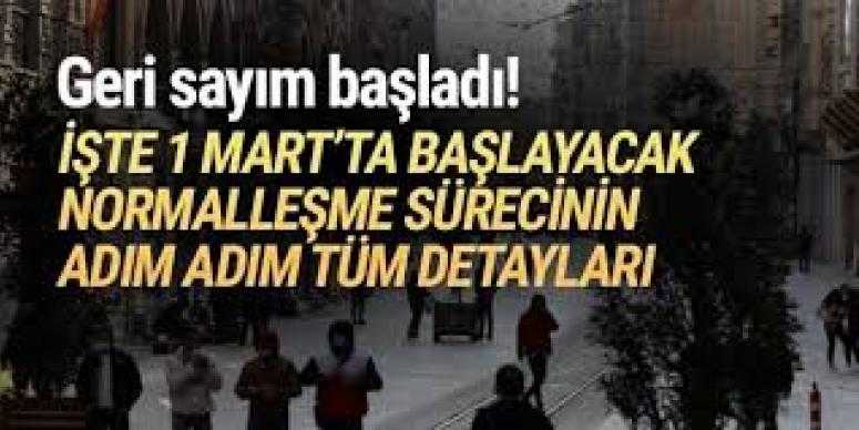 Normalleşme için geri sayım başladı