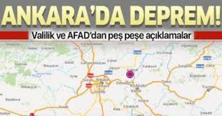 Ankara'da korkutan deprem